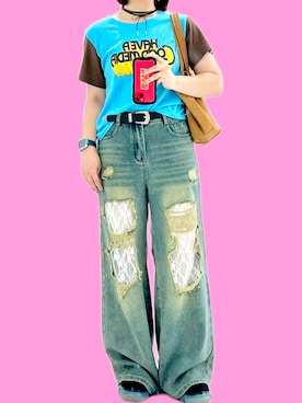 「アイテム（トートバッグ）」を使った、Natsuさん（レディース・156cm）の夏コーディネート