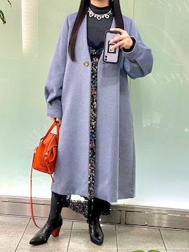 LILY BROWN(リリーブラウン)の「ボリュームスリーブAラインコート 販促ツール ボリュームスリーブAラインコート リリーブラウン ロングコート