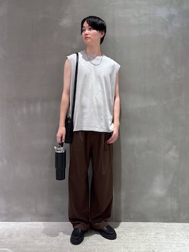 「LAKOLE（ラコレ）の[MENS]ボリュームステンレスチェーンネックレス / 118137（ネックレス）」を使った、NAOさん（メンズ・175cm）の夏コーディネート