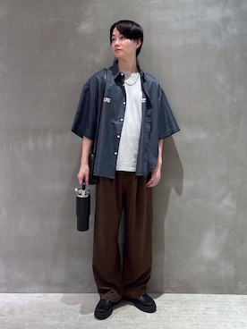 「LAKOLE（ラコレ）の[MENS]ボリュームステンレスチェーンネックレス / 118137（ネックレス）」を使った、NAOさん（メンズ・175cm）の夏コーディネート