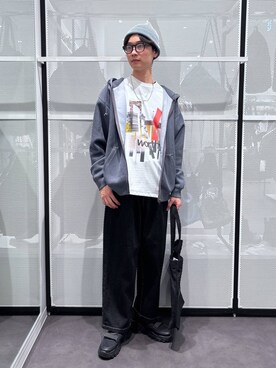 「LAKOLE（ラコレ）のアイテム（ニットキャップ/ビーニー）」を使った、NAOさん（メンズ・175cm）の春コーディネート