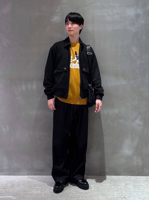 AFter Taste ショートブルゾン　ブラック High neck zip-up short blouson/ハイネックジップアップショート