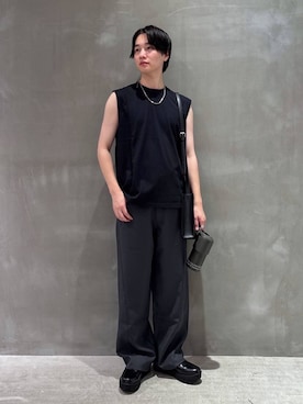 「LAKOLE（ラコレ）のシャークソールプレーントゥシューズ / 100178（ドレスシューズ）」を使った、NAOさん（メンズ・175cm）の夏コーディネート