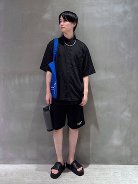 「LAKOLE（ラコレ）の[MENS]ボリュームステンレスチェーンネックレス / 118137（ネックレス）」を使った、NAOさん（メンズ・175cm）の夏コーディネート