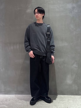 「LAKOLE（ラコレ）のアイテム（スウェット）」を使った、NAOさん（メンズ・175cm）の冬コーディネート