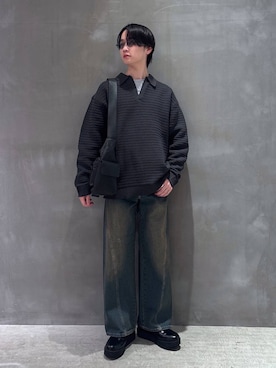 「LAKOLE（ラコレ）のアイテム（ニット/セーター）」を使った、NAOさん（メンズ・175cm）の冬コーディネート