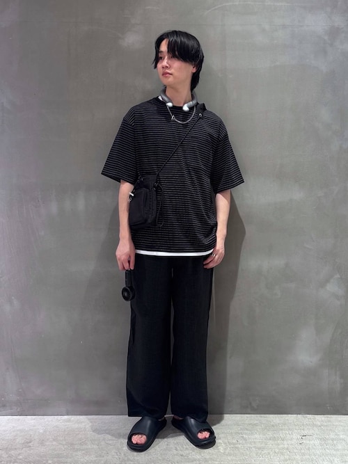 ボーダーワッフルレイヤーT / 323577
