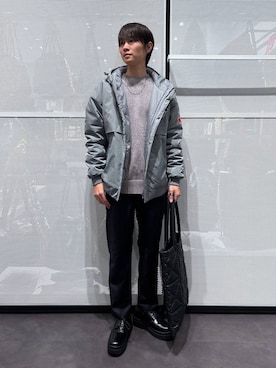 「レースアップシューズ」｜「アイテム（ブルゾン）」を使った、NAOさん（メンズ・175cm）の冬コーディネート