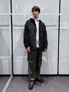 「LAKOLE（ラコレ）のアイテム（デニムジャケット）」を使った、NAOさん（メンズ・175cm）の冬コーディネート