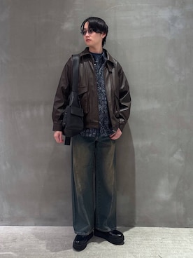 「LAKOLE（ラコレ）のアイテム（ブルゾン）」を使った、NAOさん（メンズ・175cm）の冬コーディネート