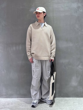 「LAKOLE（ラコレ）のアイテム（ニット/セーター）」を使った、NAOさん（メンズ・175cm）の冬コーディネート