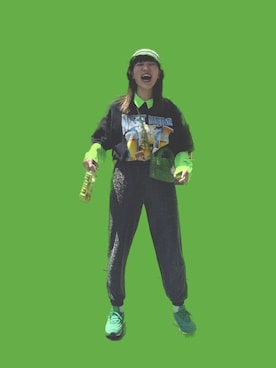 「WC（ダブル シー）のビーズショルダーバッグ（ショルダーバッグ）」を使った、RUKAKOさん（レディース・170cm）の春コーディネート