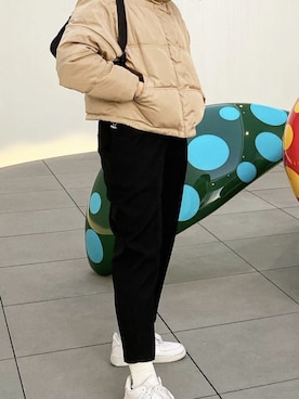 「no brand（ノーブランド）のアイテム（ダウンジャケット/コート）」を使った、RUKAKOさん（レディース・170cm）の冬コーディネート