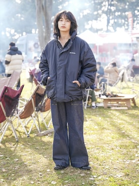 「アイテム（ダウンジャケット/コート）」を使った、上野一稀さん（メンズ・173cm・20代）の秋コーディネート