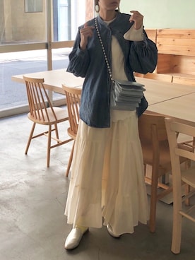 「スリッパ」｜「アイテム（スリッポン）」を使った、Rieko  さん（レディース・161cm）の春コーディネート