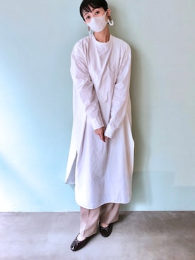 「TODAYFUL（トゥデイフル）のアイテム（シャツワンピース）」を使った、Rieko  さん（レディース・161cm）の秋コーディネート