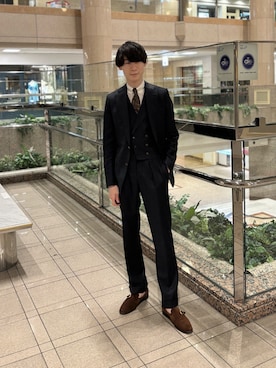 「アイテム（スーツパンツ）」を使った、U-ki★彡さん（メンズ・175cm）の秋コーディネート