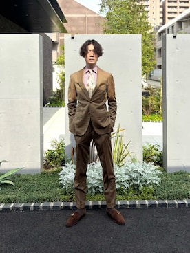 「アイテム（スーツジャケット）」を使った、U-ki★彡さん（メンズ・175cm）の秋コーディネート