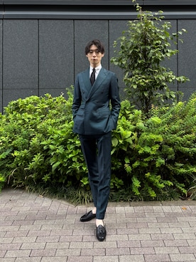 「アイテム（スーツジャケット）」を使った、U-ki★彡さん（メンズ・175cm）の秋コーディネート