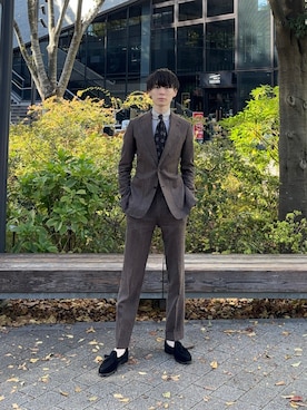 「アイテム（スーツパンツ）」を使った、U-ki★彡さん（メンズ・175cm）の秋コーディネート