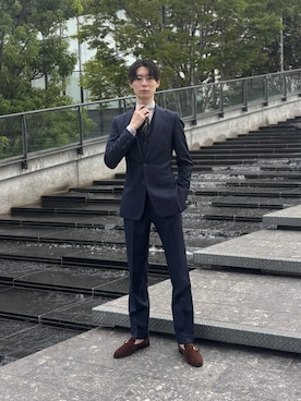 「アイテム（スーツベスト）」を使った、U-ki★彡さん（メンズ・175cm）の秋コーディネート