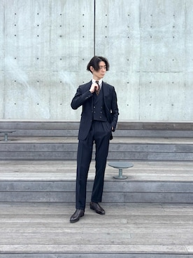 「アイテム（スーツパンツ）」を使った、U-ki★彡さん（メンズ・175cm）の秋コーディネート