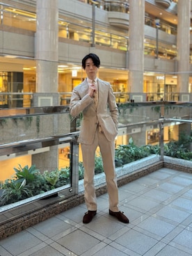 「アイテム（スーツパンツ）」を使った、U-ki★彡さん（メンズ・175cm）の秋コーディネート