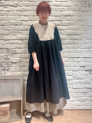 価格は安く Samansa Mos2 胸元配色レースワンピース サマンサモスモス ブラック ワンピース