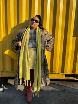 「アイテム（スカート）」を使った、Imani Alicia Smithさん（レディース・175cm）の冬コーディネート