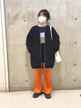 「MERLOT（メルロー）のアイテム（その他アウター）」を使った、まいこはーんさん（レディース・159cm）の冬コーディネート