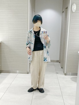 「moment+（モーメントプラス）のアイテム（サンダル）」を使った、まいこはーんさん（レディース・159cm）の夏コーディネート