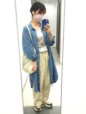 「ネコ」｜「アイテム（シャツワンピース）」を使った、まいこはーんさん（レディース・159cm）の秋コーディネート