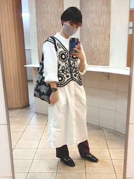 「古着女子」｜「アイテム（シャツワンピース）」を使った、まいこはーんさん（レディース・159cm）の秋コーディネート