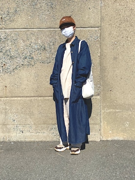 「古着女子」｜「アイテム（シャツワンピース）」を使った、まいこはーんさん（レディース・159cm）の秋コーディネート