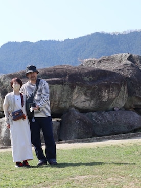 「DANTON（ダントン）のアイテム（オールインワン・サロペット）」を使った、Sunさん（レディース・155cm）の春コーディネート