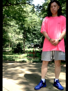 「アイテム（スウェットパンツ）」を使った、jさん（メンズ・172cm）の夏コーディネート