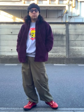 「アイテム（カーゴパンツ）」を使った、jさん（メンズ・172cm）の秋コーディネート