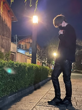 「大学生」｜「アイテム（ノーカラージャケット）」を使った、レイヤさん（メンズ・180cm）の春コーディネート
