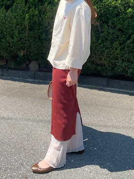「DANTON（ダントン）のアイテム（ノーカラージャケット）」を使った、runaaaa0728さん（レディース・159cm）の春コーディネート