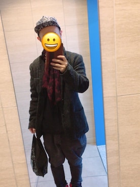 「COMME des GARCONS（コムデギャルソン）のアイテム（テーラードジャケット）」を使った、Shoさん（メンズ・168cm）の冬コーディネート