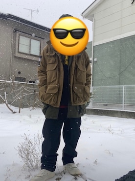 「ROTHCO（ロスコ）のアイテム（キャップ）」を使った、Shoさん（メンズ・168cm）の冬コーディネート