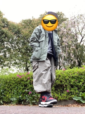 「ごきげんウィーク」｜「アイテム（ミリタリージャケット）」を使った、Shoさん（メンズ・168cm）の春コーディネート