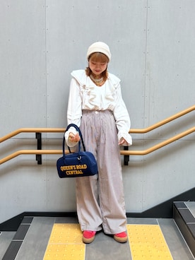 「大人カジュアルコーデ」｜「アイテム（ニットキャップ/ビーニー）」を使った、momoさん（レディース・160cm）の春コーディネート