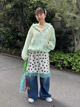 「アイテム（パンツ）」を使った、momoさん（レディース・160cm）の春コーディネート