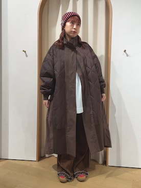 「アイテム（モッズコート）」を使った、momoさん（レディース・160cm）の秋コーディネート