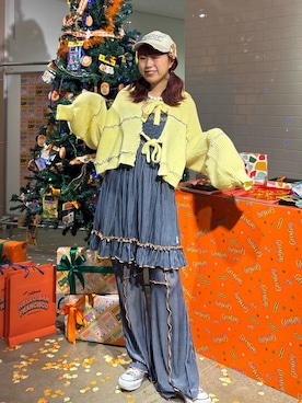 「アイテム（帽子）」を使った、momoさん（レディース・160cm）の冬コーディネート