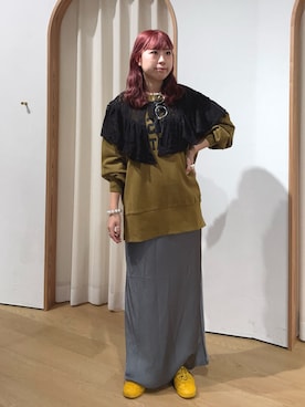 「アイテム（マフラー）」を使った、momoさん（レディース・160cm）の秋コーディネート