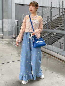 「HELLO.SANFRANCISCO（ハローサンフランシスコ）のアイテム」を使った、momoさん（レディース・160cm）の夏コーディネート