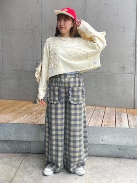 「HELLO.SANFRANCISCO（ハローサンフランシスコ）のアイテム」を使った、momoさん（レディース・160cm）の夏コーディネート