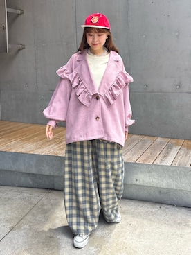 「HELLO.SANFRANCISCO（ハローサンフランシスコ）のアイテム」を使った、momoさん（レディース・160cm）の夏コーディネート